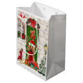 Cocker Spaniel Dog Weihnachtsgeschenk Tasche Mittlere Geschenktüte (Rückseite Schrägansicht)