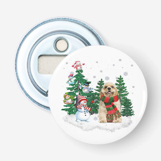 Cocker Spaniel Dog Weihnachtsschneemann Xmas Tree Flaschenöffner