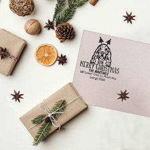 Cocker Spaniel Dog Weihnachtszeit-Rücksendeadresse Gummistempel