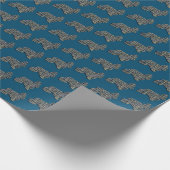 Cocker Spaniel Dog Y&B Silhouette Grid Blue Geschenkpapier (Ecke)
