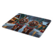 Cocker Spaniel Dogs Christmas Snow Holiday Schneidebrett (Ecke)