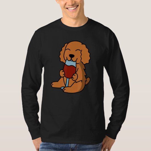 Cocker Spaniel Drinking Wine Dog T-Shirt (Vorderseite)