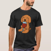 Cocker Spaniel Drinking Wine Dog T-Shirt (Vorderseite)