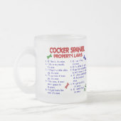 COCKER SPANIEL-Eigentums-Gesetze 2 Mattglastasse (Links)