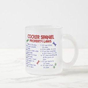 COCKER SPANIEL-Eigentums-Gesetze 2 Mattglastasse
