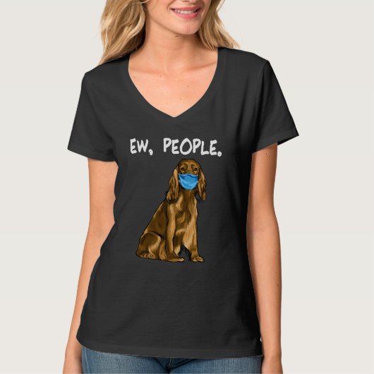 Cocker Spaniel Ew Menschen Hund tragen Gesichtsmas T-Shirt (Vorderseite)