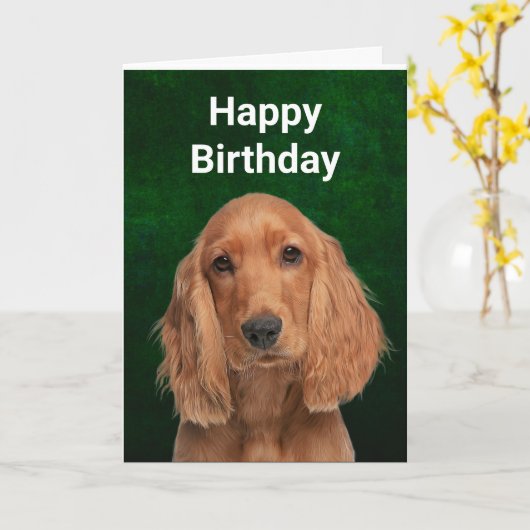 Cocker Spaniel Faltkarte Karte (Gelbe Blume)