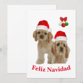 Cocker spaniel Feliz Navidad Einladung (Vorne/Hinten)