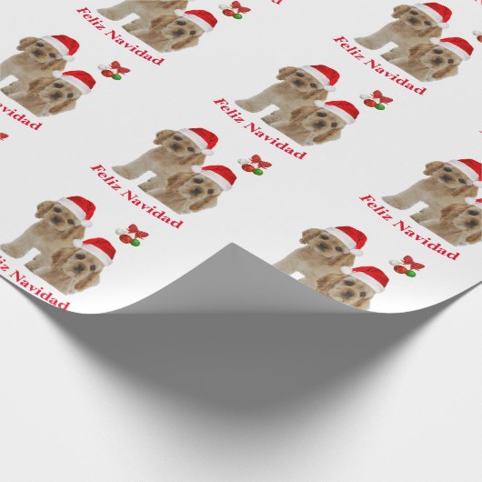 Cocker spaniel Feliz Navidad Packpapier (Ecke)