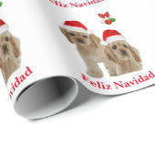 Cocker spaniel Feliz Navidad Packpapier (Rolleneckpunkt)