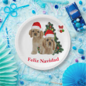 Cocker spaniel Feliz Navidad Pappteller (Party)