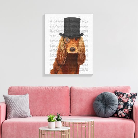 Cocker Spaniel, Festhund und Hut Leinwanddruck (Insitu (Wohnzimmer))