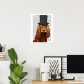 Cocker Spaniel, Festhund und Hut Poster (Heimbüro)