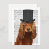 Cocker Spaniel, Festhund und Hut Postkarte (Vorne/Hinten)