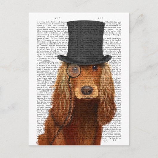 Cocker Spaniel, Festhund und Hut Postkarte (Vorderseite)