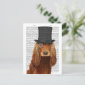 Cocker Spaniel, Festhund und Hut Postkarte (Stehend Vorderseite)