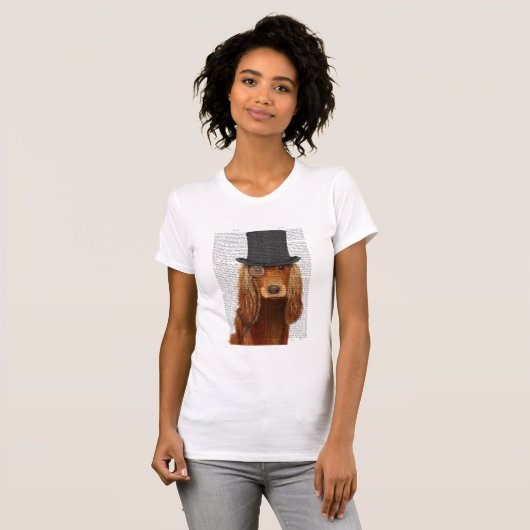 Cocker Spaniel, Festhund und Hut T-Shirt (Vorne ganz)
