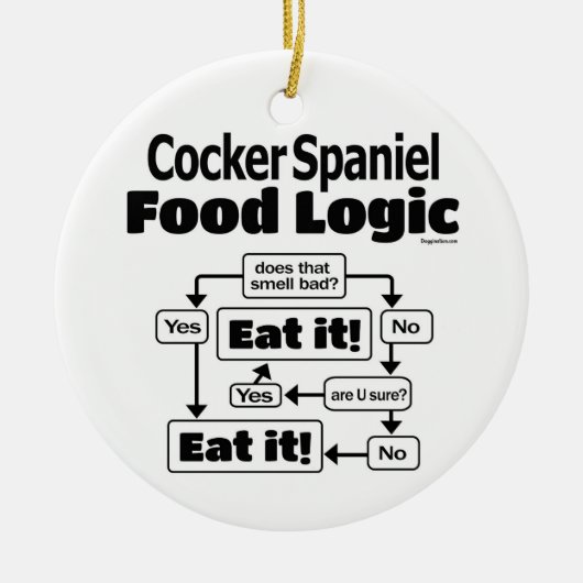 Cocker Spaniel Food Logic Keramik Ornament (Vorne)
