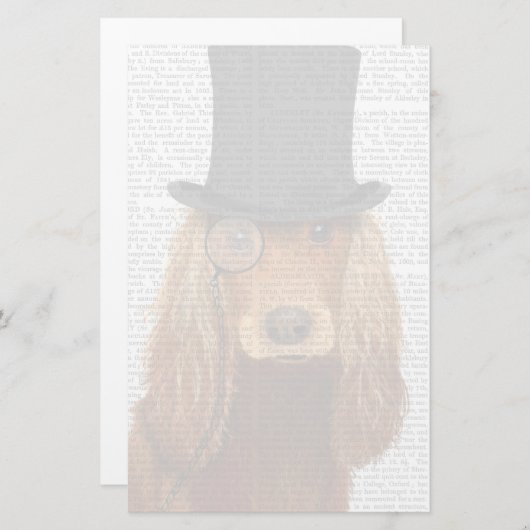 Cocker Spaniel, formales Hund und Hut Briefpapier (Vorne/Hinten)