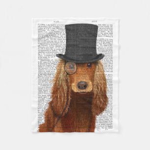 Cocker Spaniel, formales Hund und Hut Fleecedecke