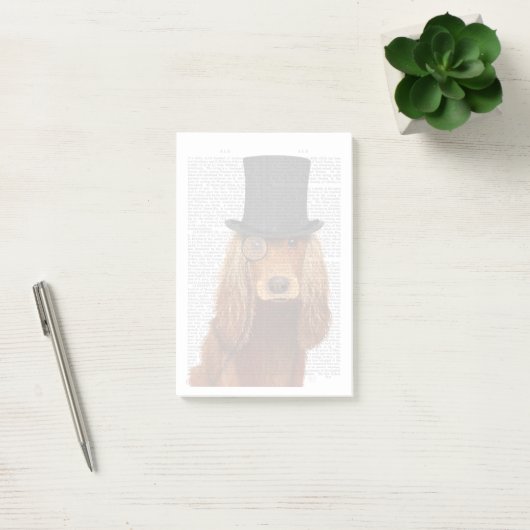 Cocker Spaniel, formales Hund und Hut Post-it Klebezettel (Büro)