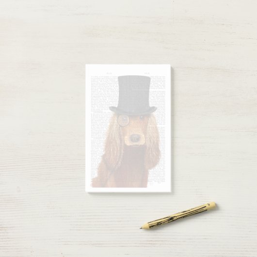 Cocker Spaniel, formales Hund und Hut Post-it Klebezettel (Auf Schreibtisch)