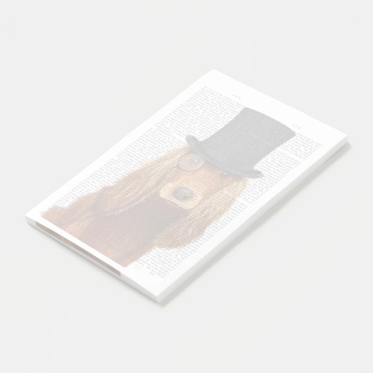 Cocker Spaniel, formales Hund und Hut Post-it Klebezettel (angewinkelt)