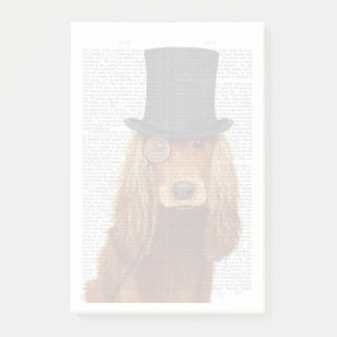 Cocker Spaniel, formales Hund und Hut Post-it Klebezettel