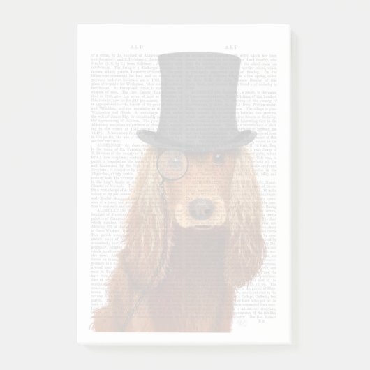 Cocker Spaniel, formales Hund und Hut Post-it Klebezettel (Vorderseite)