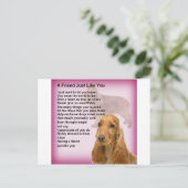 Cocker Spaniel - Freundschaftsgedicht Postkarte (Stehend Vorderseite)