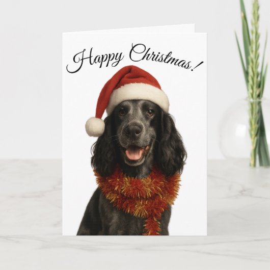 Cocker Spaniel Frohe Weihnachten Hund Grußkarte (Vorderseite)