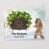 Cocker Spaniel Frohe Weihnachten Personalisiert (Vorderseite)