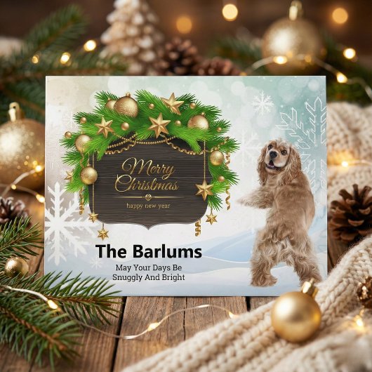 Cocker Spaniel Frohe Weihnachten Personalisiert