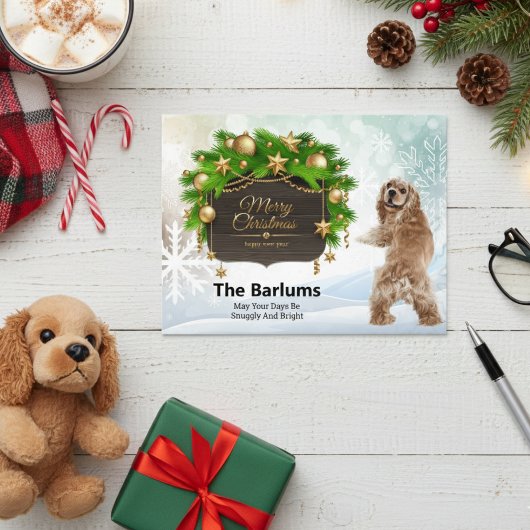 Cocker Spaniel Frohe Weihnachten Personalisiert
