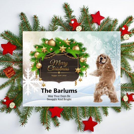 Cocker Spaniel Frohe Weihnachten Personalisiert