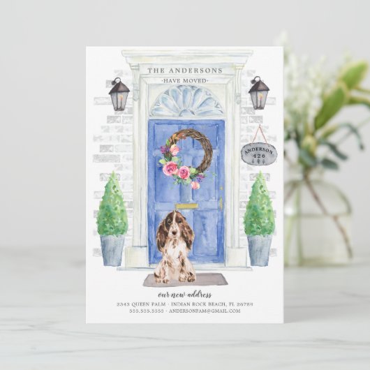 Cocker Spaniel Front Door Moving Ankündigung (Stehend Vorderseite)