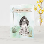 Cocker Spaniel fühlt sich besser nach der Operatio Karte (Gelbe Blume)