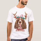 Cocker Spaniel Funny Christmas T-Shirt (Vorderseite)