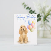 Cocker Spaniel Geburtstag Postkarte (Stehend Vorderseite)