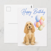 Cocker Spaniel Geburtstag Postkarte (Vorne/Hinten)