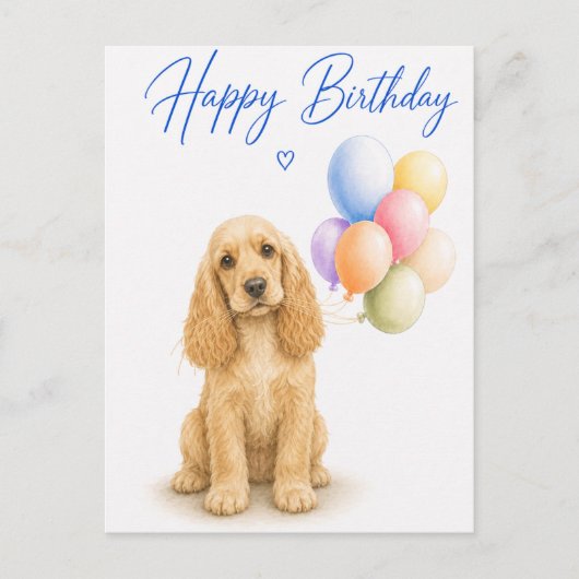 Cocker Spaniel Geburtstag Postkarte (Vorderseite)