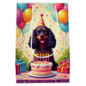 Cocker Spaniel Geburtstagsfeier Mittlere Geschenktüte (Rückseite)