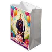 Cocker Spaniel Geburtstagsfeier Mittlere Geschenktüte (Rückseite Schrägansicht)