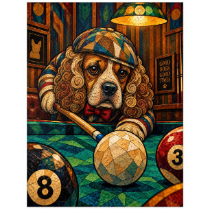 Cocker Spaniel, geometrisches Mosaik Postkarte
