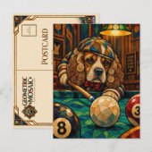 Cocker Spaniel, geometrisches Mosaik Postkarte (Vorne/Hinten)
