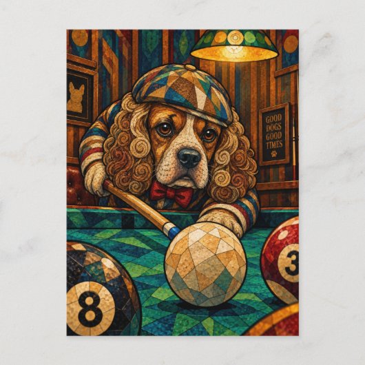 Cocker Spaniel, geometrisches Mosaik Postkarte (Vorderseite)