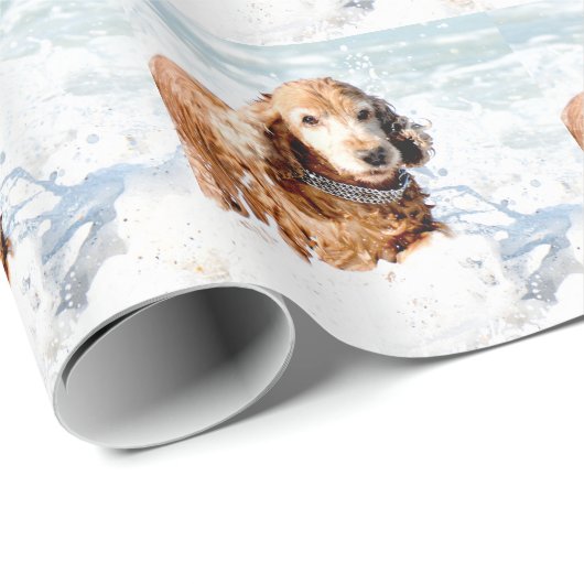 Cocker spaniel geschenkpapier (Rolleneckpunkt)