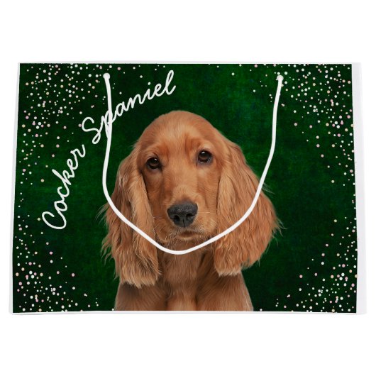 Cocker Spaniel Große Geschenktasche Geschenktüte (Vorderseite)