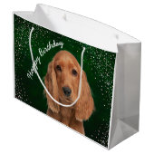 Cocker Spaniel Große Geschenktasche Geschenktüte (Rückseite Schrägansicht)