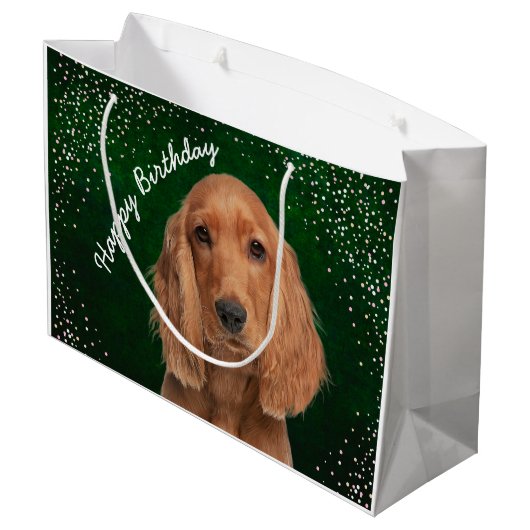 Cocker Spaniel Große Geschenktasche Geschenktüte (Rückseite Schrägansicht)
